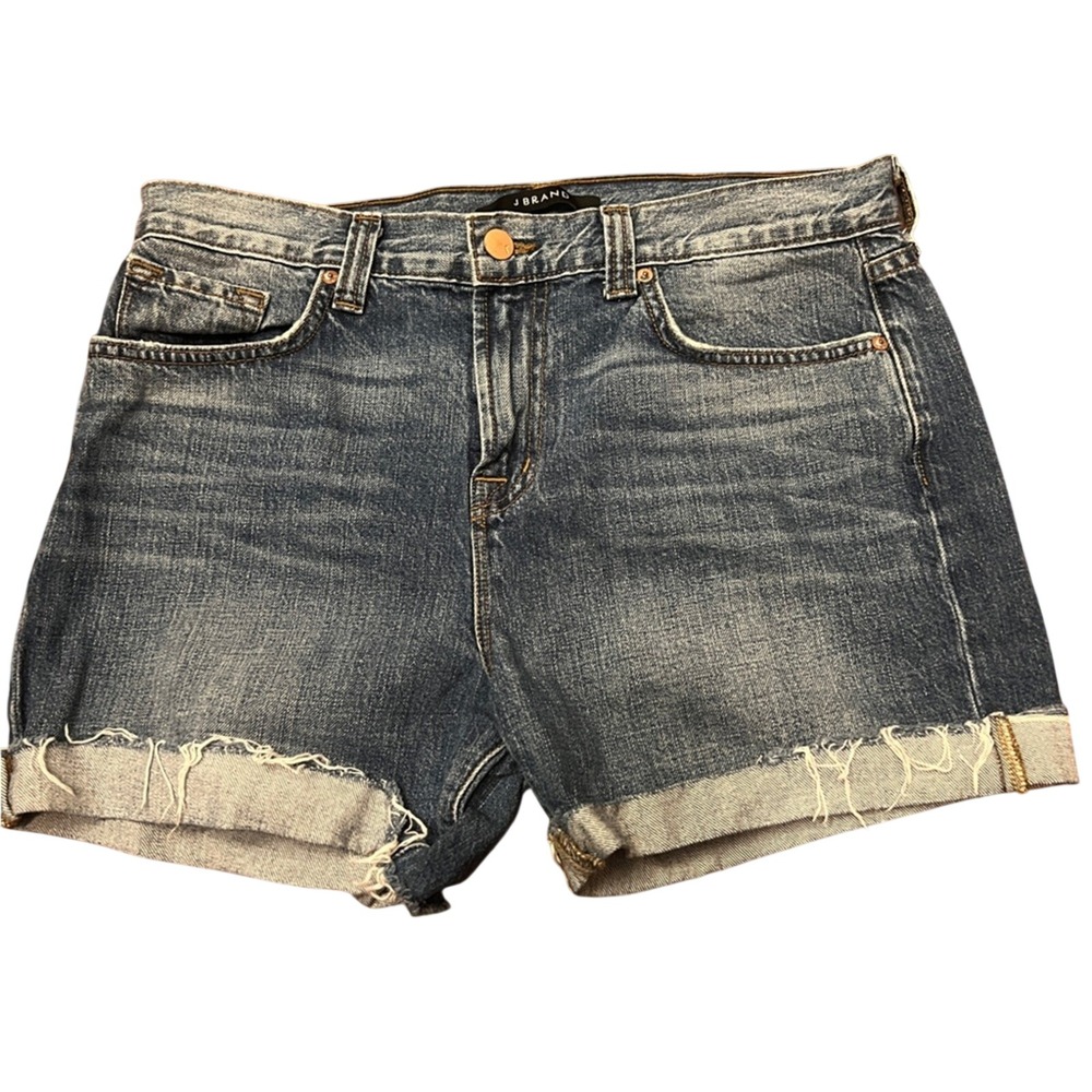 J Brand Stellar Relaxed Short Denim Cut Off Cuffed Blue Medium Wash 10750271